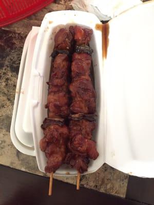 Side order of yakatori. Cooked to perfection and the sauce is delicious!