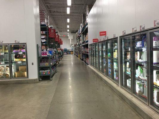 Ice cream freezers along the wall. Different from the last BJs we shopped at frequently