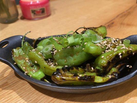 Shishito peppers with soy and lime