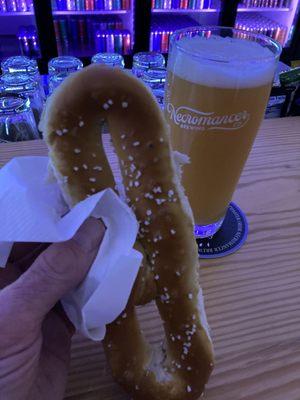 Pretzel w/Necromancer Beer next door ...