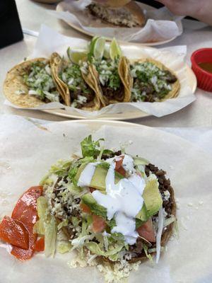 Milanesa de Res Torta, Tripa Taco, Cabeza taco, Asada Taco & Asada Sope