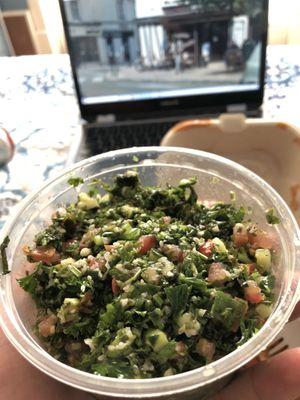 1/2 lb of Tabbouleh Salad, very refreshing