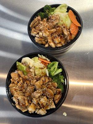 Chicken teriyaki bowls - white rice + veggie