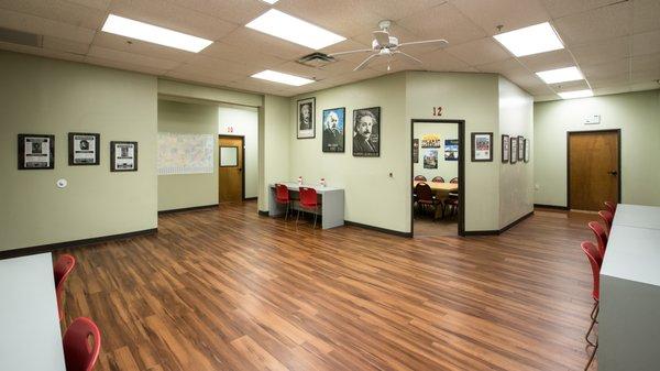 Hallway area of KD College Prep's Plano Campus. Having permanent facilities gives our students maximum flexibility.