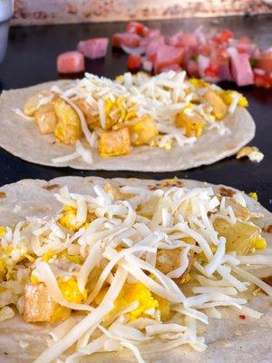 Potato and Egg with Cheese Taco