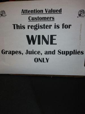 a line for wine only