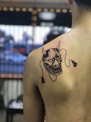 Hannya mask by @tres.leche.tattoo