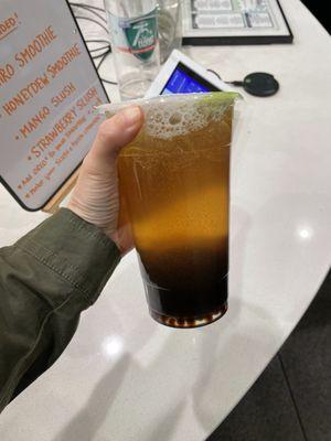 Japan Barley Green Tea $4.75 w mini boba