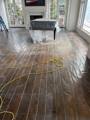 Hardwood floor restoration