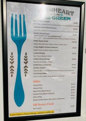 Food menu