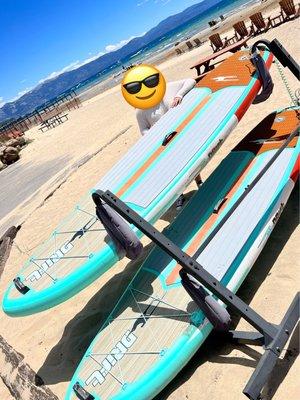 Our daughter ready to take out the paddle board