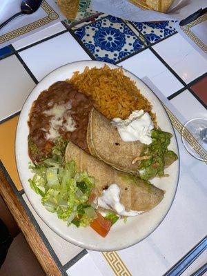 Chicken Tacos with Rice and Beans