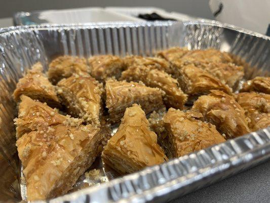 Visited our company as a neighbor and brought free baklava.