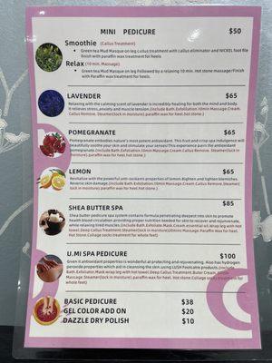 Pedicure options