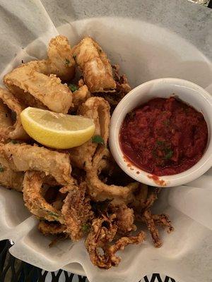 Fried Calamari + arribiata sauce