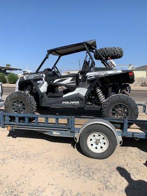 Rzr we rented for the day and trailer included in rental price.