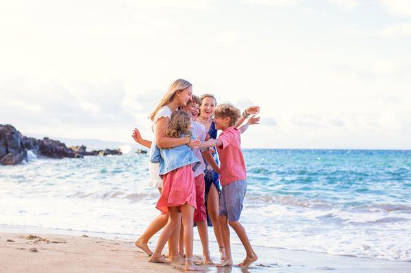 Family portraits at DT Fleming at sunset