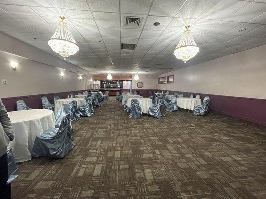 Banquet Hall accommodates 120 guests