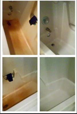 Before & After tub cleaning.