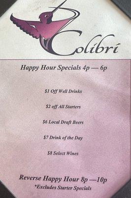 Happy Hour Menu