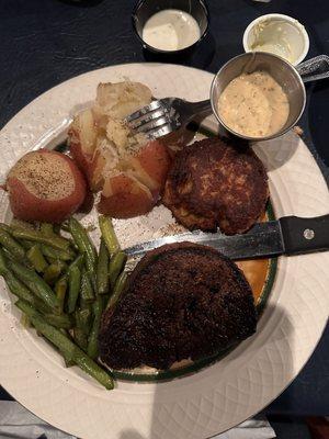 Special of the night filet & crab cake.