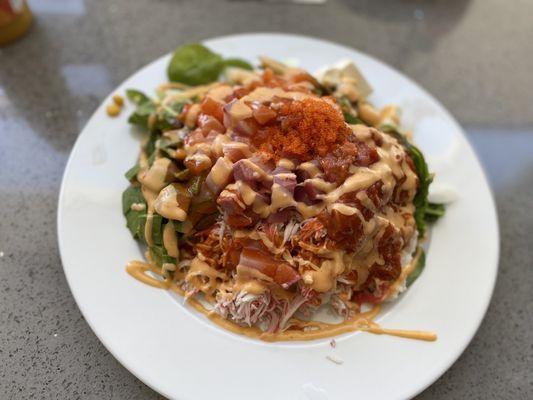 Poke bowl chef's special plated