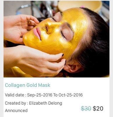 Gold collagen mask