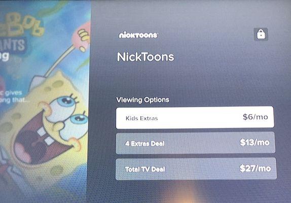 NickToons $6-$27 more