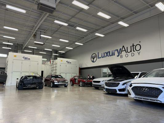 Paint booths at Luxury Auto Body