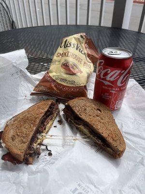 Pastrami, chips and a coke.