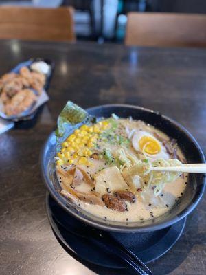 Tonkotsu Ramen add corns and tofu