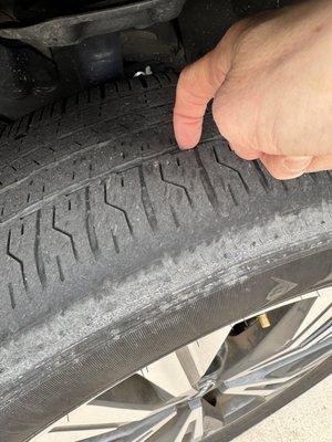 Bald ass tire on my rental