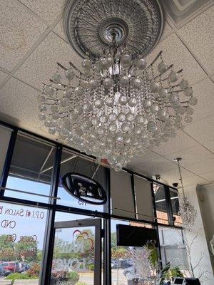 More chandelier Bling in waiting area