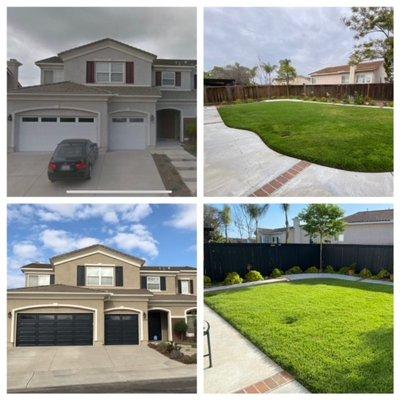 Before: Top
 After: Bottom
 House: Exterior Painting
 Back Yard:  Fence