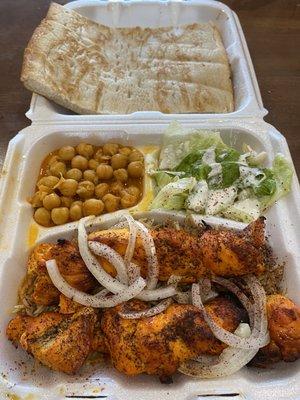 Chicken kabob platter