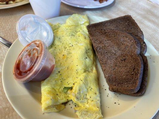 Omelette and toast