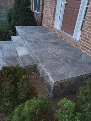 Pennsylvania   flagstone stoop sidewalk and sidewalk with concrete base