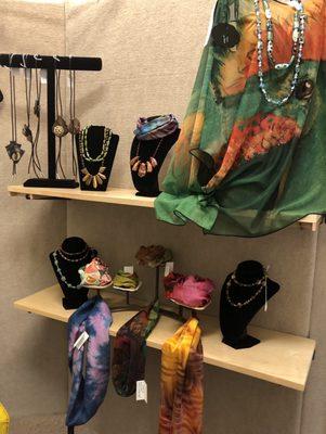 Silk Scarves, jewelry and bolos