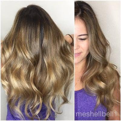 Beautiful Balayage ombré starting at 180.00. To find more like this look up @salondelatorriente on Instagram