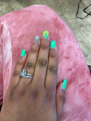 St Patrick's day nails that I paid 50 dollars for