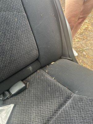 dirt inside of car