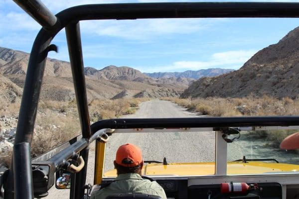 Scott at the helm - headed into the Little San Bernadinos...