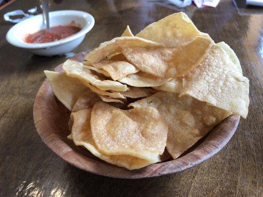 Chips and Salsa are ok but the salsa was a very small portion.