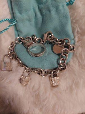 Authentic Tiffany&Co charm bracelet for only $49.99! Now my set is complete (already had the ring). Excellent score.