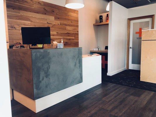 Welcome to Mercer Island! Here is our front desk where we will check you in, verify your benefits, provide you with supplements and MORE!