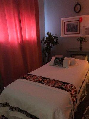 Clean with soft music massage room