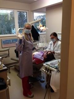 Dr. Applegate and Lana caring for their first patient of the day!