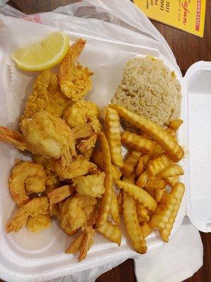 Grouper and shrimp