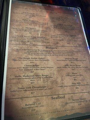 Menu as of 4/26/23