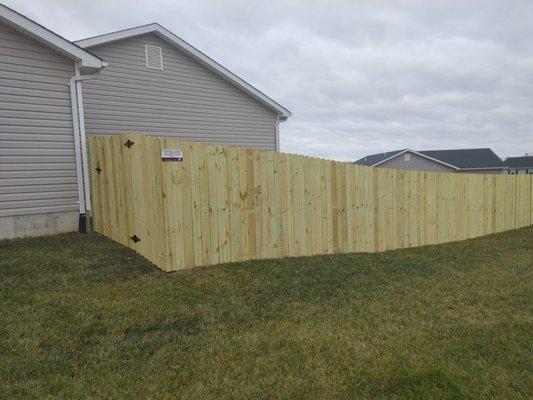 6' custom treated wood privacy fence installed in Wright City , Mo 63390 by America's Fence